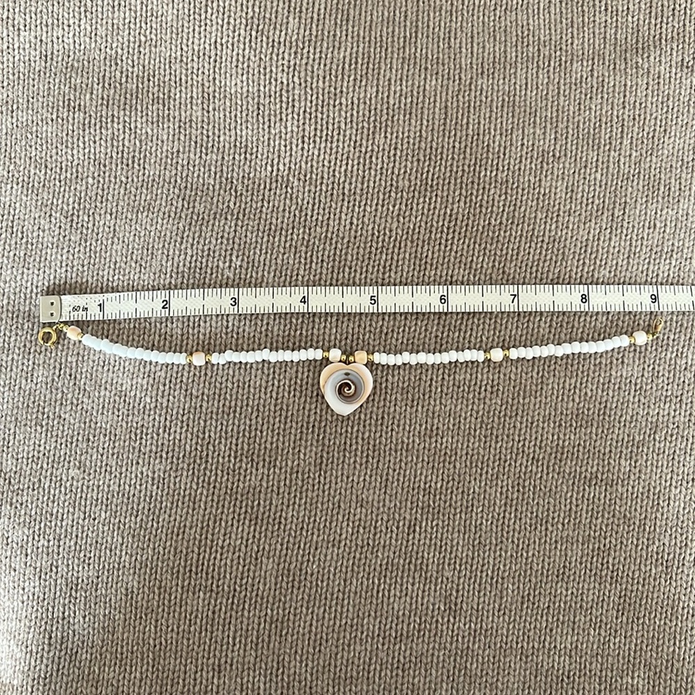 ANKLE BRACELET with ๐ค Seashell & beads - Picture 8 of 8